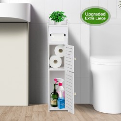 PHANCIR Toilet Paper Holder Stand, Small Bathroom Storage Cabinet for Toilet Paper Storage
