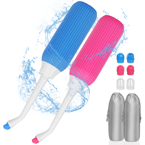 PHANCIR 2 Pack Portable Travel Bidets Bottle for Postpartum Care, Handheld Bidet Sprayer with Travel Bag, 500ML Capacity for Personal Hygiene Cleaning