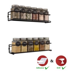 PHANCIR 2 Tier Spice Rack Organizer for Cabinet Wall Mount Spice Shelf for Kitchen Counter
