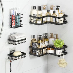 PHANCIR 5 Pcs Corner Shower Caddy, Shower Organizer Corner Shower Shelf with Hooks