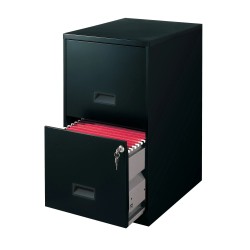 PHANCIR 18" Deep 2 Drawer Letter Width Vertical File Cabinet, Black