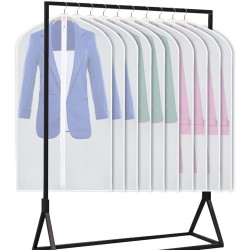 PHANCIR Hanging Garment Bag Clear Full Zipper Travel dress Suit Bags 24'' x 40''/10 Pack