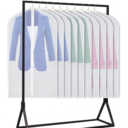 PHANCIR Hanging Garment Bag Clear Full Zipper Travel dress Suit Bags 24'' x 40''/10 Pack