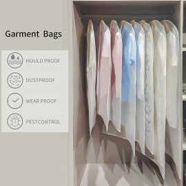PHANCIR Hanging Garment Bag Clear Full Zipper Travel dress Suit Bags 24'' x 40''/5 Pack
