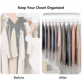 PHANCIR Hanging Garment Bag Clear Full Zipper Travel dress Suit Bags 24'' x 40''/5 Pack