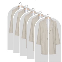 PHANCIR Hanging Garment Bag Clear Full Zipper Travel dress Suit Bags 24'' x 40''/5 Pack
