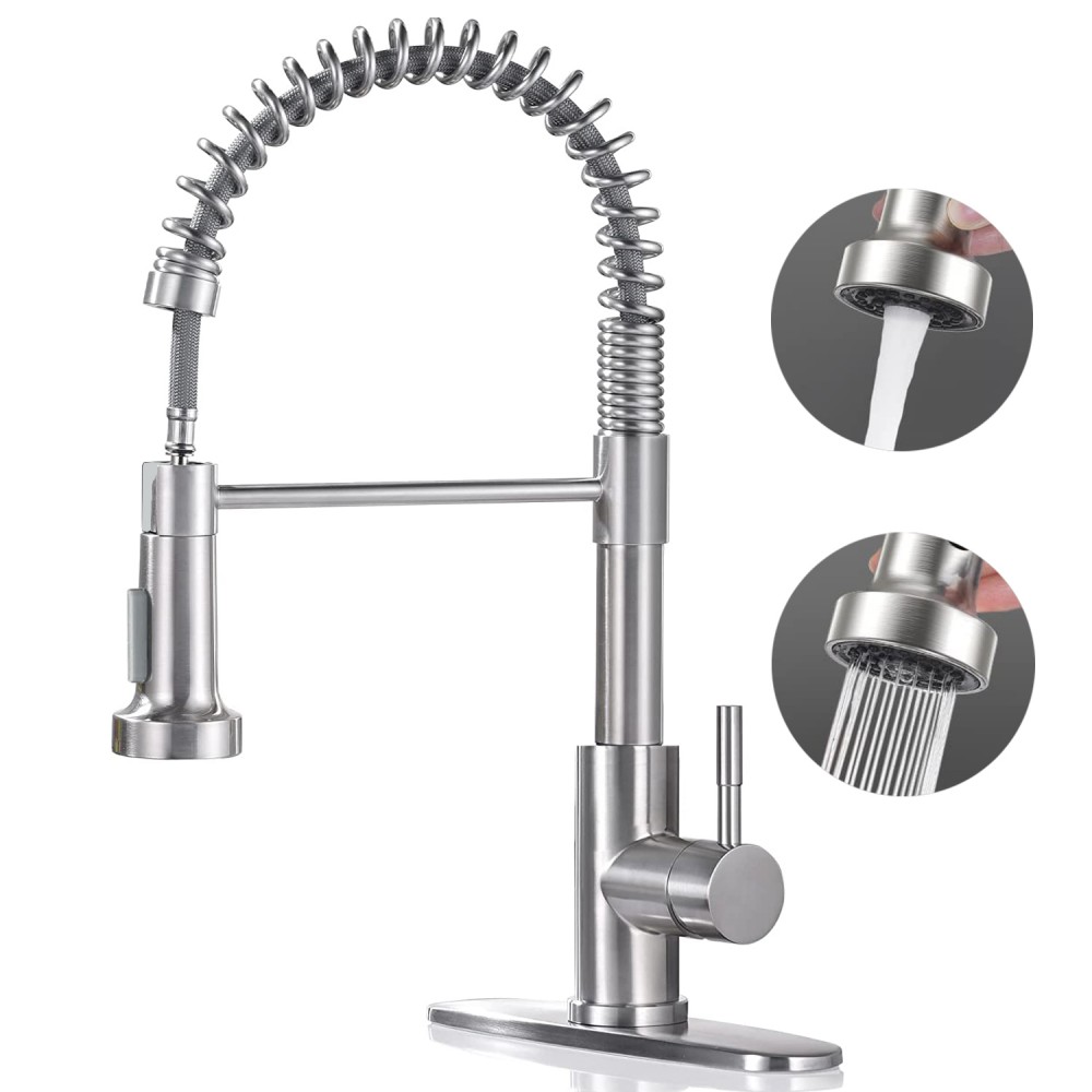thumbnail image 2 of Kitchen Faucet With Pull Down Sprayer, Single Handle Kitchen Sink Faucets For Farmhouse Camper Laundry Utility 2 of 11