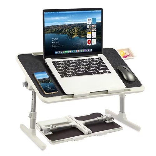 PHANCIR Height & Angle Adjustable Lap Desk, Laptop Stand Bed Tray, Foldable Laptop Desk for Couch Sofa Floor, Black