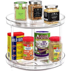 PHANCIR 2 Tier Rotating Lazy Susan Turntable Cabinet Counter Organizer