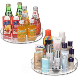 PHANCIR 2 Pack Rotating Lazy Susan Turntable Pantry Cabinet Counter Organizer