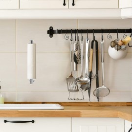PHANCIR Paper Towel Holders Wall Mount, Kitchen Paper Holder Under Cabinet(Silver)
