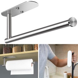PHANCIR Paper Towel Holders Wall Mount, Kitchen Paper Holder Under Cabinet(Silver)