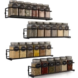 PHANCIR 4 Tier Spice Rack Organizer for Cabinet Wall Mount, Spice Shelf for Kitchen Counter