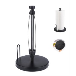 PHANCIR Metal Paper Towel Holder, Non-Slip Base Countertop Stand, One-Handed Operation, Black