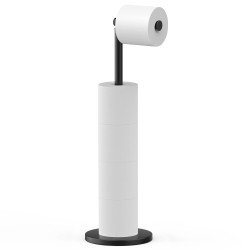 PHANCIR Stand Toilet Paper Holder Bathroom Tissue Paper Roll Holders Matt Black