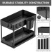 PHANCIR 2-Pack Under Sink Organizer, 2 Tier Multi-Purpose Large Capacity Kitchen Under Sink Organizers And Storage Easy Access Sliding Storage Drawer With Hooks And Hanging Cup For Bathroom Under Sink