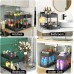 PHANCIR 2-Pack Under Sink Organizer, 2 Tier Multi-Purpose Large Capacity Kitchen Under Sink Organizers And Storage Easy Access Sliding Storage Drawer With Hooks And Hanging Cup For Bathroom Under Sink