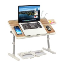 PHANCIR Height & Angle Adjustable Lap Desk, Laptop Stand Bed Tray with USB Fan & LED Light, Foldable Laptop Desk for Couch Sofa Floor, White PHANCIR Height & Angle Adjustable Lap Desk, Laptop Stand Bed Tray with USB Fan & LED Light, Foldable Laptop Desk for Couch Sofa Floor, White