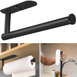 PHANCIR Paper Towel Holders Wall Mount Kitchen Paper Holder Under Cabinet Black